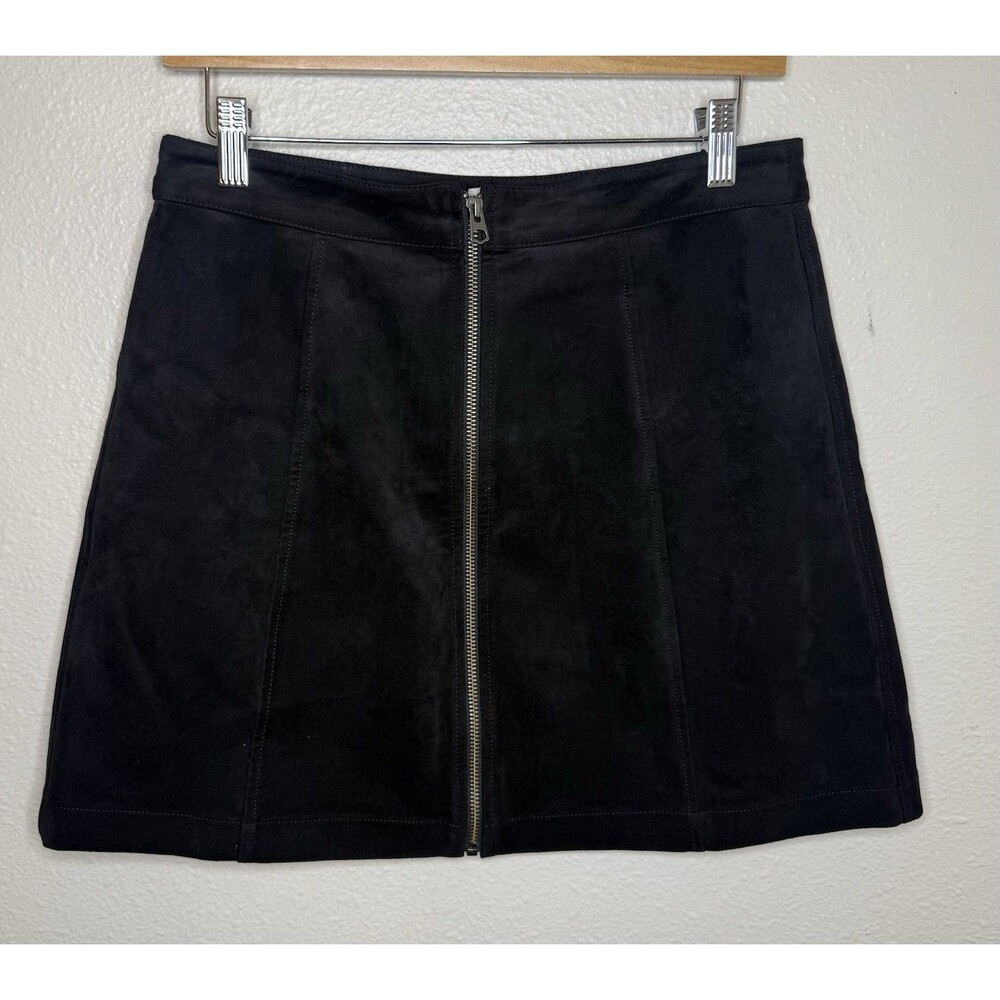 Aritzia Wilfred Free Leah Mini Skirt Front Zip Black Size 10